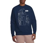 Star Wars Felpa Unisex R2d2 Outline Unisex, Marina Militare, M