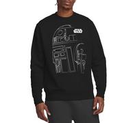 Star Wars Felpa Unisex Star Wars R2d2 Outline Unisex, Nero, XL