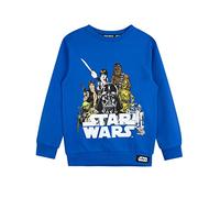 Star Wars Felpe per Ragazzi Guerre Stellari Darth Vader Yoda R2D2 Chewbacca Blu 6-7 Anni