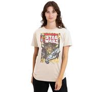 Star Wars Flea Market Retro Comic Cover Ladies T Shirt, Natural, Donna