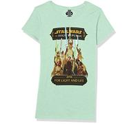 Star Wars Girl's Lighters Up High T-Shirt Mint, Medium