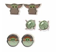 Star Wars - Collana e orecchini Il Mandalorian - Set 3 orecchini a lobo con logo - Ufficiale