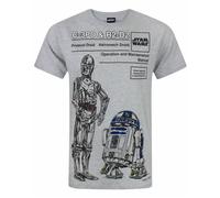 Star Wars Grigio R2-D2 T-shirt a maniche corte Uomini