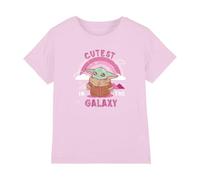 Star Wars Grogu Cutest in The Galaxy T-Shirt Bambini, Rosa