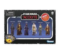 Star Wars Hasbro Retro Collection, action figure da 9,5 cm ispirate The Acolyte, confezione multipla da 6 action figure