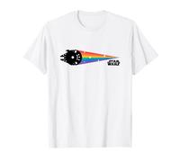 Star Wars Iconic Millennium Falcon Retro Rainbow Colors Logo Maglietta