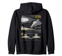 Star Wars Imperial Star Destroyer Schematic Blueprint Felpa con Cappuccio