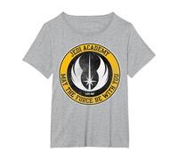 Star Wars Jedi Academy Yellow Logo May The Force Be with You Maglietta, Donna Plus-Size, Grigio Melange, 2X
