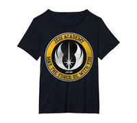 Star Wars Jedi Academy Yellow Logo May The Force Be with You Maglietta, Donna Plus-Size, Nero, 2X