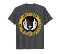 Star Wars Jedi Academy Yellow Logo May The Force Be with You Maglietta, Uomo, Grigio Scuro, L
