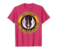 Star Wars Jedi Academy Yellow Logo May The Force Be with You Maglietta, Uomo, Rosso mélange, 3XL