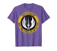 Star Wars Jedi Academy Yellow Logo May The Force Be with You Maglietta, Uomo, Viola mélange, L