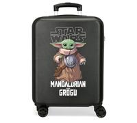 Star Wars Joumma Grogu Warrior Valigia da Cabina Nero 38x55x20 cm Rigido ABS Lucchetto a Combinazione Laterale 35L 2.5kg 4 Doppie Ruote Bagaglio a Mano