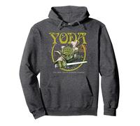 Star Wars: La Vendetta della Spada Laser di Sith Yoda Felpa con Cappuccio, Unisex per Adulti, Grigio Scuro, M