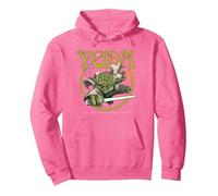 Star Wars: La Vendetta della Spada Laser di Sith Yoda Felpa con Cappuccio, Unisex per Adulti, Rosa Acceso, L