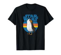 Star Wars Last Jedi Porg Retro Stripes Logo Maglietta