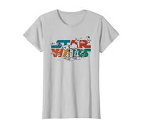 Star Wars Logo Cute Galactic Battles Maglietta, Donna, Argento, 3XL