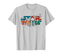 Star Wars Logo Cute Galactic Battles Maglietta, Uomo, Argento, S