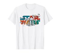Star Wars Logo Cute Galactic Battles Maglietta, Uomo, Bianco, 4XL
