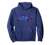 Star Wars Logo Retro 90s Galaxy Felpa con Cappuccio, Unisex per Adulti, Navy, XL