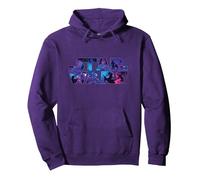 Star Wars Logo Retro 90s Galaxy Felpa con Cappuccio, Unisex per Adulti, Viola, L