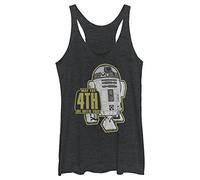 Star Wars Maggio R2d2 Camicia, Nero mélange, L Donna
