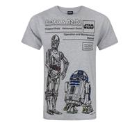 Star Wars - Maglietta a maniche corte con C-3PO e R2-D2 - Uomo (NS4139)
