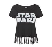 Star Wars - Maglietta a maniche corte con frange e logo - Donna (NS4258)