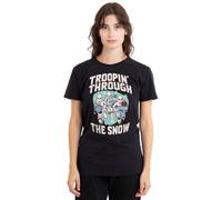 Star Wars Maglietta da Donna Star Wars Retro Troopin' Through The Snow, Maglietta Nera, Nero, XL