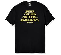 Star Wars Maglietta da Uomo con Licenza Ufficiale per papà, Nero//Acque Pop, XL