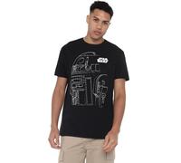 Star Wars Maglietta Unisex Star Wars R2d2 Outline Unisex, Nero, 3XL