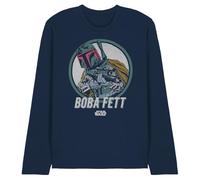 Star Wars Maglietta Unisex Star Wars Retro Boba Unisex a Maniche Lunghe, Marina Militare, S