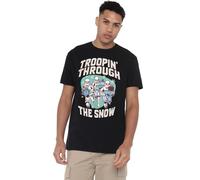 Star Wars Maglietta Unisex Star Wars Retro Troopin' Through The Snow, Maglietta Nera Unisex, Nero, 3XL