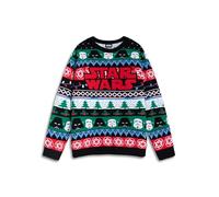 Star Wars Maglione Natalizio con Logo Multicolore di Darth Vader e Stormtrooper | Girocollo a Maniche Lunghe per Le celebrazioni Natalizie | Abbigliamento da Uomo per Le Feste