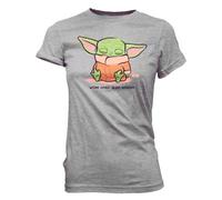 Star Wars Mandalorian Cute Yoda The Bambino Sleeping Grey Women T-shirt Funko