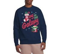 Star Wars Mandalorian Grogu Christmas Joy to The Galaxy Sweatshirt, Navy Maglia di Tuta, Marina Militare, L Unisex-Adulto