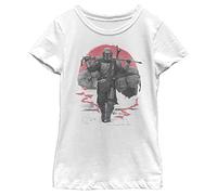 STAR WARS Mandalorian MandoMon Epi2 Reality Girls Short Sleeve Tee Shirt, White, Medium