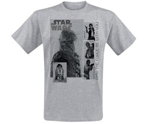Star Wars May The Force Be with You Uomo T-Shirt Grigio Chiaro Screziato L