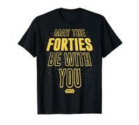Star Wars May The Forties Be With You Text Scroll Maglietta