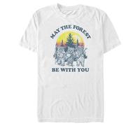STAR WARS Men's Ewok Sunset May The Forest Be with You T-Shirt - White - Medium