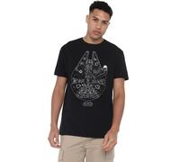 Star Wars Men's Millenium Lines T-Shirt, Black, Small