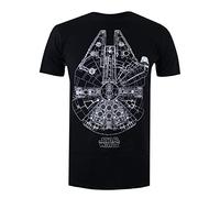 Star Wars Men's Millenium Lines T Shirt, Black, XL UK