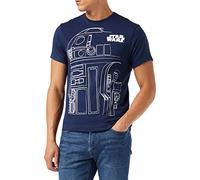 Star Wars Mens R2D2 Outline T Shirt, Blue (Navy), M UK