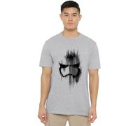 Star Wars Men's Trooper Mask Short-Sleeve T Shirt, Grey (Grey Marl), L UK