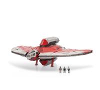 Star Wars Micro Galaxy Squadron Ahsoka Tanos T-6 Jedi Shuttle - Veicolo da 33 cm con ali rotanti e tre microfigure da 2,5 cm come accessorio