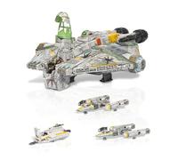 Star Wars Micro Galaxy Squadron Ghost (Missione segreta) - Veicolo da 38,1 cm con tre veicoli aggiuntivi e dieci micro figurine accessori: esclusiva Amazon