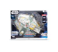 STAR WARS Micro Galaxy Squadron Ghost - Veicolo da 15 pollici con luci e suoni attivati da movimento e pulsante e quattro accessori per micro figure da 2,5 cm