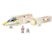 STAR WARS Micro Galaxy Squadron Gold Leader's Y-Wing - Veicolo di classe Starfighter da 5 pollici con accessori per micro figure Jon Vander e R2-BHD da 1"