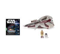 Star Wars Micro Galaxy Squadron OBI-Wan Kenobi Jedi Interceptor Mystery Bundle - Veicoli di rmatura leggera da 7,6 cm e classe scout con accessori