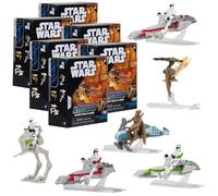 Star Wars Micro Galaxy Squadron Series 6 (confezione da 6) Scatola cieca misteriosa - Ottieni sei veicoli da 6,3 cm o mini figure da 2,5 pollici - Prodotto ufficiale - Autentico giocattolo da